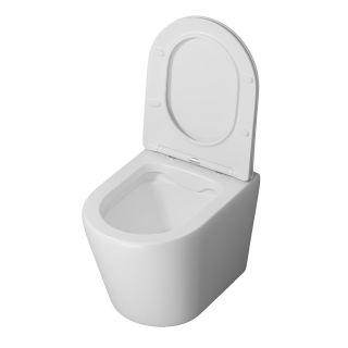 Подвесной унитаз Grossman Торнадо GR-4478MS белый матовый безободковый с тонкой крышкой